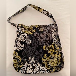 Vera Bradley Black and Yellow Floral Shoulder Bag